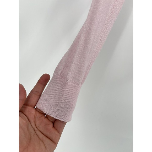 Cabi Womens Sweater S Gossamer Pink Semi Sheer Open Knit Scoop Neck - Picture 4 of 6